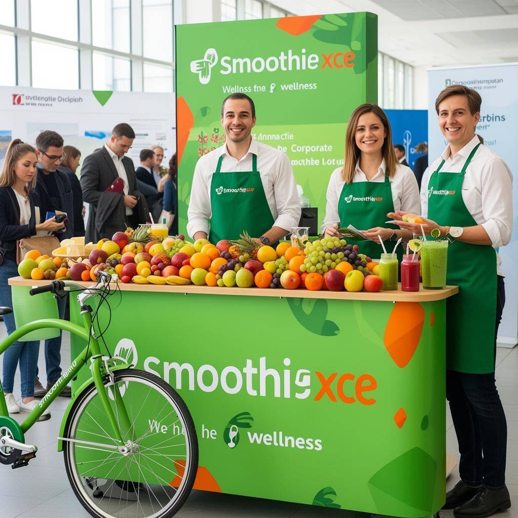 The Smoothie Bike Company team at a corporate event